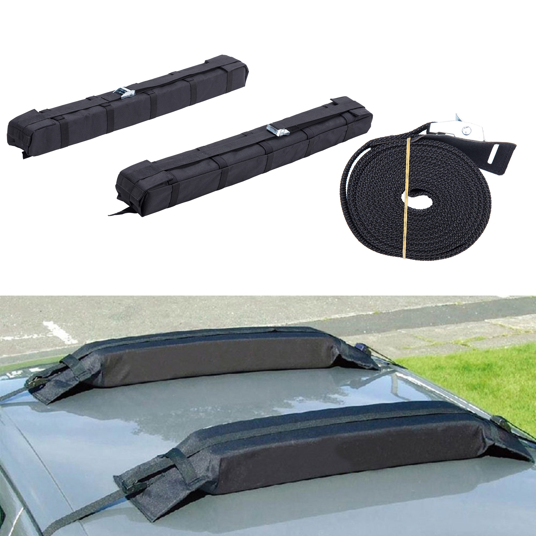Light Weight & Universal Car Soft Roof Rack Luggage Carrier w/ Heavy